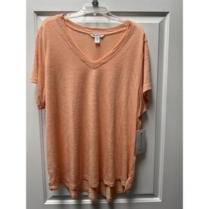 Athleta Breezy Scoop V Tee NWT Simply Peach Size 3X Plus Short Sleeve T-Shirt